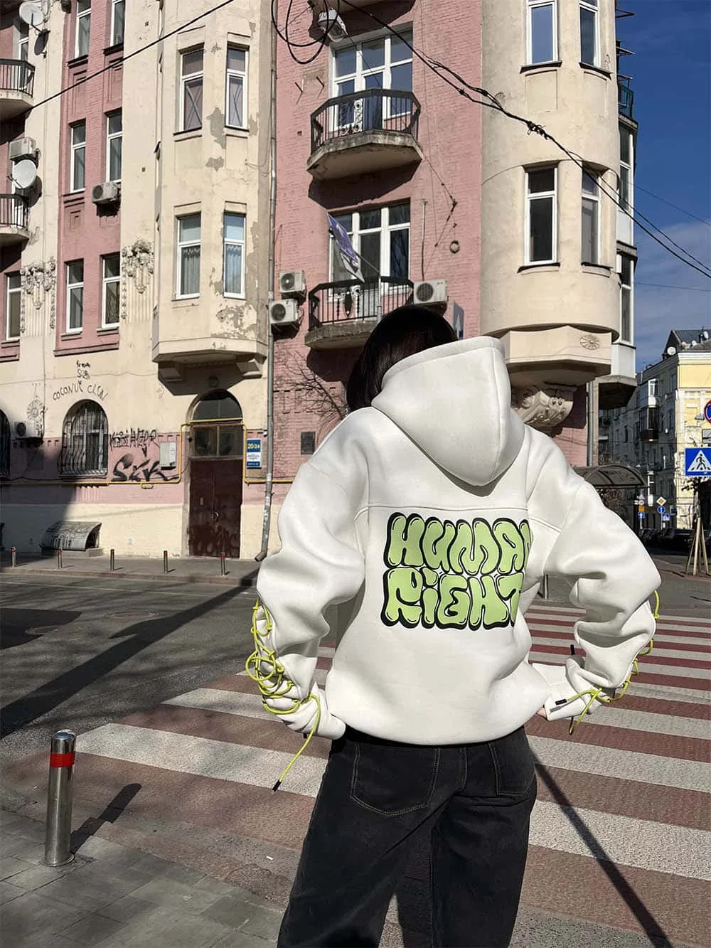 Худі “Human Rights in details” унісекс в білому кольорі
