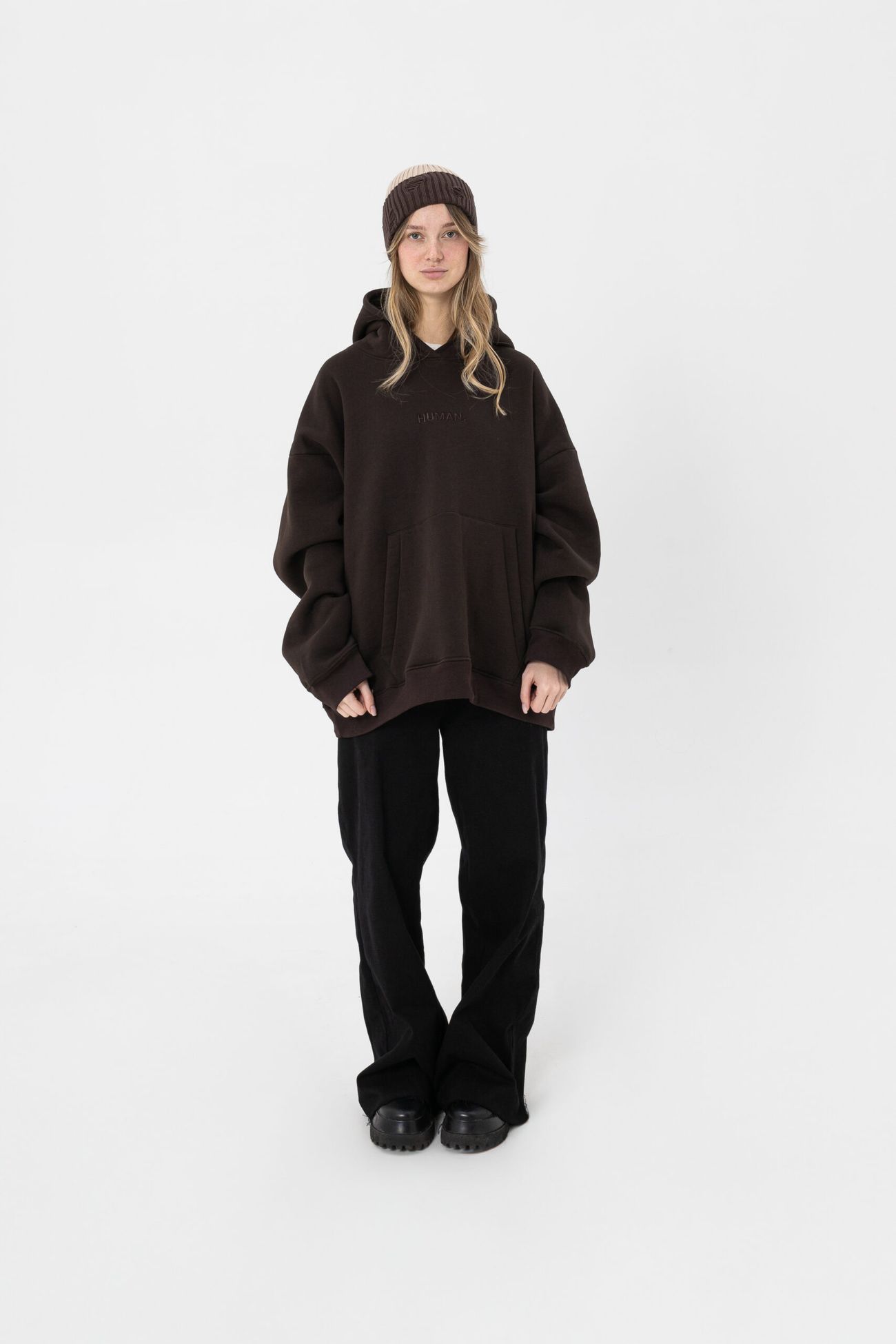 Худі «Human» унісекс в шоколадному кольорі